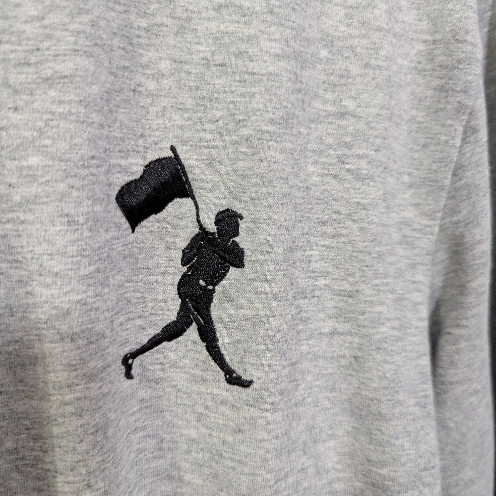 Basebalism Men's Flag Man Grey Black Dual Pocket Hoodie 1/4 Zip Size XL - Picture 2 of 7
